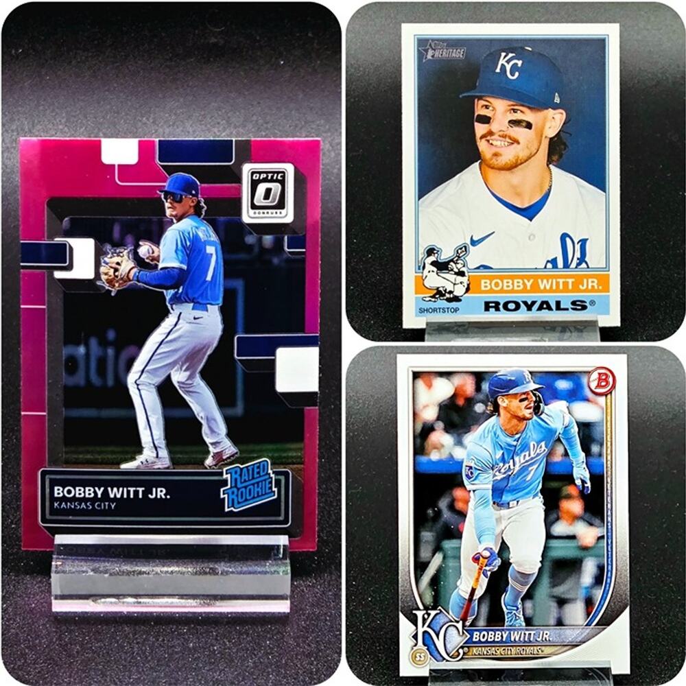 Bobby Witt Jr Bowman Heritage Optic Pink Rated Rookie RC Kansas City Royals Star